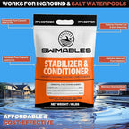 Swimables 16-Pounds Premium Pool Stabilizer & Conditioner, Max Strength Cyanuric Acid for Pools, Spa & Salt Water – Reduces Chlorine Loss, Ideal for Swimming & Hot Tubs