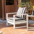 Pack of 2 Decorative Outdoor Throw Pillows 23" x 23" Square Garden Cushion for Patio Sofa Thick Cushion for Couch,Sofa,Black Stripes
