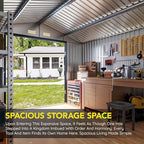 10x10 FT Outdoor Metal Storage Shed, Double Swing Doors, 2 Clear Windows,Tool Shed for Garden, Patio, Backyard Nightblue