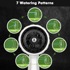 RESTMO Garden Hose Nozzle, Heavy Duty Metal Water Hose Nozzle with 7 Adjustable Spray Patterns, High Pressure Hand Sprayer with Flow Control, Best for Watering Plant & Lawn, Washing Car & Pet, White