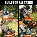 SENIX 4-Cycle 18-Inch Gas Chainsaw | 49cc Cordless Chain Saw for Wood Cutting, Tree Trimming, Farm & Home Garden Use | No Fuel Mixing, Automatic Oiler & Quick Start Engine