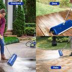 GALAXYER Pressure Washer Surface Cleaner, Metal Floor Washer Accessories for Driveways Sidewalks Patios with 2 Extension Pole Attachments, 1/4-inch Quick Coupler