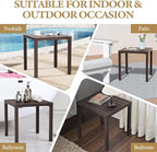 Crestlive Products Outdoor Side Table Set of 2 - Small Metal Square End Table - Easy to Assemble, Weather Resistant Ideal for Garden, Patio, Poolside, Beach, Balcony, Porch