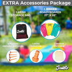 JAMBO XL 20Ft Premium Slip Splash and Slide with 3 Bodyboards, Heavy Duty Water Slide- Advanced 3-Way Water Sprinkler System, Backyard Waterslide Outdoor Water Toys n Slides for Kids Splash Pad