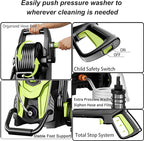 2025New Pressure Power Washer 4500PSI with 4 Quick Connect Nozzles,Inlet Hose & Filter, Foam Cannon for Cars/Fences/Driveways/Patios/Home Cleaning(Green)
