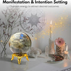 Amazing Gemstone Sun Moonstone Crystal Ball with Stand - 2 Inches Crystal Sphere Meditation Balls for Witchcraft and Decorative Balls