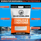 Swimables 4-Pounds Premium Pool Stabilizer & Conditioner, Max Strength Cyanuric Acid for Pools, Spa & Salt Water – Reduces Chlorine Loss, Ideal for Swimming & Hot Tubs