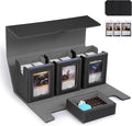 Marsguard Trading Card Deck Box with Commander Display，4 in 1 MTG Storage Holds 300+ Double-Sleeved Cards，3 Deck Boxes & Dice Tray Included，Fits MTG, TCG, PTCG & Sports Cards