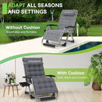 ZENPETIO 29In XL Zero Gravity Chair w/Cushion, Zero Gravity Recliner Lounge Chair for Indoor and Outdoor, Reclining Camping Chair for Lawn, Anti Gravity Chair with Cup Holder and Footrest, 440LBS