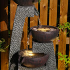 47.5" H Water Fountain Outdoor with LED Lights & Pump, 5-Tier Cascading Outdoor Fountain for Garden,Patio,Porch,Backyard,Home Art Decor Gifts for Housewarming