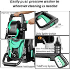 2025New Pressure Power Washer 4500PSI with 4 Quick Connect Nozzles,Inlet Hose & Filter, Foam Cannon for Cars/Fences/Driveways/Patios/Home Cleaning(Navy Blue)
