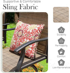 Sophia & William Patio Swivel Bar Stools Set of 4, Bar Height Patio Chair, High Top Patio Chairs, Supports 300 lbs (Brown Fabric)