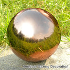 Nerien 12inch Gazing Ball, Stainless Steel Garden Mirror Globe, Polished Ornament Sphere, Hollow Floating Reflective Hemisphere, Home Outdoor Pond Housewarming Swimming Pool Decoration Gift, Rose Gold