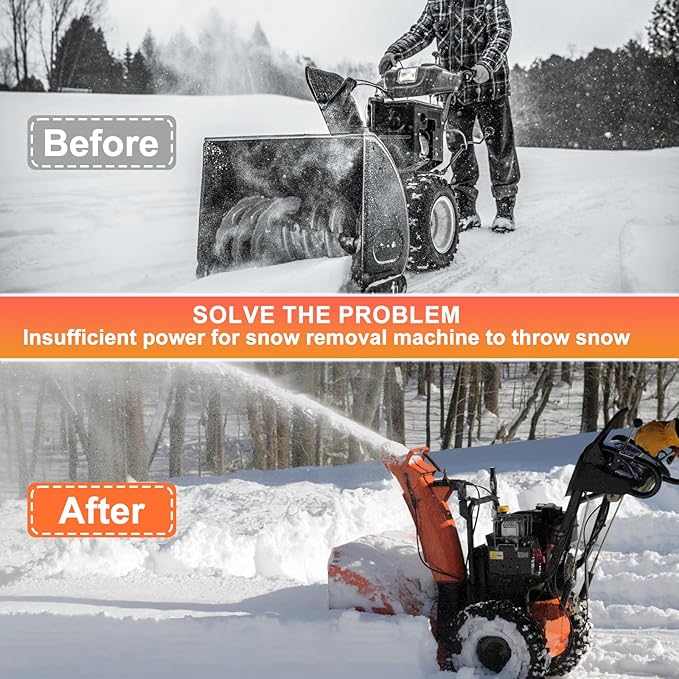 Cenipar 3/8" Snow Blower Impeller Modification Kit-4-Blade Universal-for Modifies 2-Stage Machine, Improve Efficiency of The Snow Blower(4)