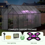 6X12 FT Greenhouses for Outdoors, Heavy Duty Polycarbonate Greenhouse, Large Walk-in Greenhouse with Roof Vent, Aluminum Hot House for Garden,Backyard