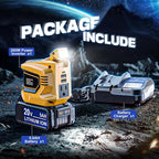 Real 200W Power Inverter Compatible with Dewalt 20V Max, Battery Inverter DC 20V to AC 110V-120V, LIVOWALNY Power Adapter with a 5AH Battery & a Charging Station & 2 USB-A & 1 Type-C & 1 AC Outlet