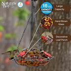 Nature's Way Bird Products GHF5 Hand Blown Garden Top Fill Hummingbird Feeder, 16 oz Capacity, Molten