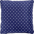 BrylaneHome 20" Square Throw Pillow - Patio & Outdoor - Water, Stain & Fade Resistant - Evening Blue Dot