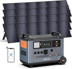 OSCAL PowerMax 6000 Solar Generator with 4x500W Solar Panel, 120V/240V Split Phase Voltage 6000W AC Outlets (7200W Peak), 2200W AC Charging/2400W PV Charging for Home, Emergency, Bank Battery Backup
