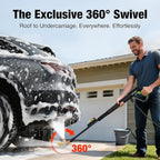Pressure Washer - True 1378 PSI 1.25 GPM Power Washer with No-Bend 360° Nozzle, Foam Cannon & Complete 4-Nozzle Set for Car, Driveway, Patio