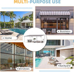 AECOJOY 20' x 12' Gazebo in White, Large Wall Mounted Gazebos on Clearance, Outdoor Patio Lean to Gazebo Metal Awnings for Decks,Patio, Porch, Backyard and More