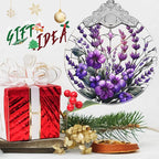 Charming Bauhinia & Violets Stained Glass Orament - Christmas Ornament - Christmas Decorations for Tree - Holiday Present ldeas - Gift Exchange