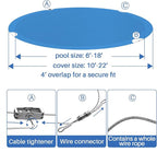 ECOOPTS 11 ft Round Pool Cover for Above Ground Pools, Swimming Pool Cover Protector Winter Safety Cover (Blue)