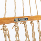 Original Pawleys Island Deluxe Tan DuraCord Rope Hammock – 13 ft. x 65 in, 2-Person, 450 lb Capacity, Oak Spreader Bar, Zinc-Plated Hardware, Handcrafted in The USA