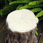 13''H Tree Stump Statue Stool with Faux Wood Grain Finish Magnesium Oxide Stump Sculpture Stump Side Table Garden Pedestals Tree Stump End Table for Indoor/Outdoor Patio Yard Garden Porch Decor