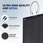 ATEM POWER 100W 12V Solar Panel Flexible 245° Bendable Monocrystalline Portable Solar Charger with Uneven Surfaces Lightweight for RV Tent Roof Boat Cabin Marine Camping