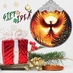 Stained Glass Suncatcher Ornament - Phoenix Christmas Decorations - Christmas Ornaments for Tree - Holiday Present Ideas - Gift Exchange