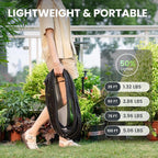 Giraffe Tools Garden Hose 100FT Lightweight Lay Flat Water Hose Kink Free Flexible Hose with 9 Spray Function Nozzle（Black）