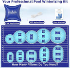 Pool Pillows for Above Ground Pools Winterizing, Extra Durable Cold-Resistant Inflatable PVC Air Pillow for Swimming Pool Winter Protection, Winter Pool Closing Kit Ice Equalizer (4’ X 4’)