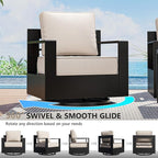 Outdoor Patio Furniture Set, 6-Piece Aluminum Patio Conversation Set All-Weather Metal Outdoor Sectional with 6 Inch Thick Cushions, Deep Setting for Garden, Outside and Porch