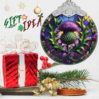 Scottish Thistle Stained Glass Orament - Christmas Ornament - Christmas Decorations for Tree - Holiday Present ldeas - Gift Exchange