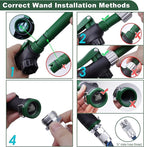 Heavy Duty 28 Inch Watering Wand with Pivoting Head, Adjustable Garden Hose Water Sprayer Wand with Ergonomic Handle, Spray 6 Watering Patterns, Perfect for Watering Seedling Beds, Flowers