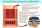 Infrared Sauna 2 Person, Ultra Low EMF Infrared Sauna (0-5mg), Far Infrared Saunas for Home, Canadian Hemlock Wood Indoor Sauna with Bluetooth Speakers, Reading Lamps, Chromotherapy Lights