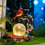 TERESA'S COLLECTIONS Garden Decor for Outside Red Cardinal Bird Statues with Outdoor Solar Lights, Resin Garden Sculptures & Statues for Lawn Porch Yard Decor, Valentines Gifts for Women Mom,8.3"