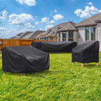 Heavy Duty Patio Sofa Cover, Waterproof 3-Seater Outdoor Couch Cover Patio Furniture Covers for Outdoor Furniture Loveseat Couch, 90.5" L×34" D×32" H, Black