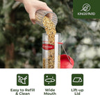 Kingsyard 2 Pack Tube Bird Feeder for Outdoors Hanging, Removable Base and Perch, 6 Feeding Ports - Easy to Clean, Premium Hard Plastic, Attracting for Finches Cardinals (Red)