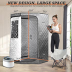 Smartmak Portable Steam Sauna, Full Body Sauna Tent for Home, Personal Home Sauna Box, with 4L & 1500W Steamer, Remote Control, Upgraded Folding Chair