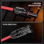 SolarCable SolarExtension Cable,Solar Panel Extension Cable with Female and Male Connectors (Y42CM-2SETS)