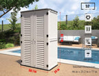 ADDOK Outdoor Storage Cabinet Waterproof,Outdoor Storage Sheds with Floor, Double-Layer Storage Shed for Patios/Generator/Long-Handled Tools (ivory/52 Cu.Ft)