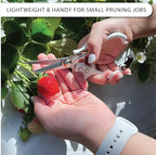 Plant Pruning Shears with Vegan Leather Sheath Garden Trimming Scissors with Belt Holster Bonsai Trimmers Herb Snips Flower Clippers Garden Tools 2 Piece Bundle (White & Black)