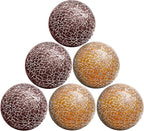 6 PCS 2.5inch Round Glass Mosaic Sphere Balls Set Living Room Table Bowls Vases Home Centerpieces Decorative Orbs Christmas Thanksgiving Wedding Party