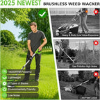 Electric Weed Wacker Cordless stringless,Grass Trimmer,with 2 Batteries, 1 Charger, 3 Types Blades, Weed Wacker Eater Battery Powered Lightweight Battery Weed Trimmer for Yard and Garden