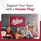Indiana Hoosiers College Sports Printed Flag - NCAA Licensed - Nylon - School Banner (White, Red) (3' x 5')