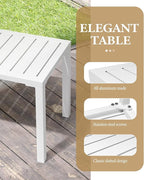 Crestlive Products Outdoor Side Table,Aluminum Rectangular Side/End Table, Small Patio Coffee Bistro Table for Outdoor Indoor