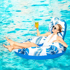 [2025 New Model] Inflatable Unibody Pool Lounger Float with Cup Holders and Handle, Ideal Pool Toys for Beach,Lakes, Rivers,Water Party Beach Vacation Essentials