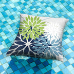 DFXSZ Outdoor Throw Pillow Covers 16x16 Inch Set of 2 Waterproof Spring Summer Geometric Elegant Blue Green Outdoor Pillow Covers for Patio Funiture Garden Couch 158Y16